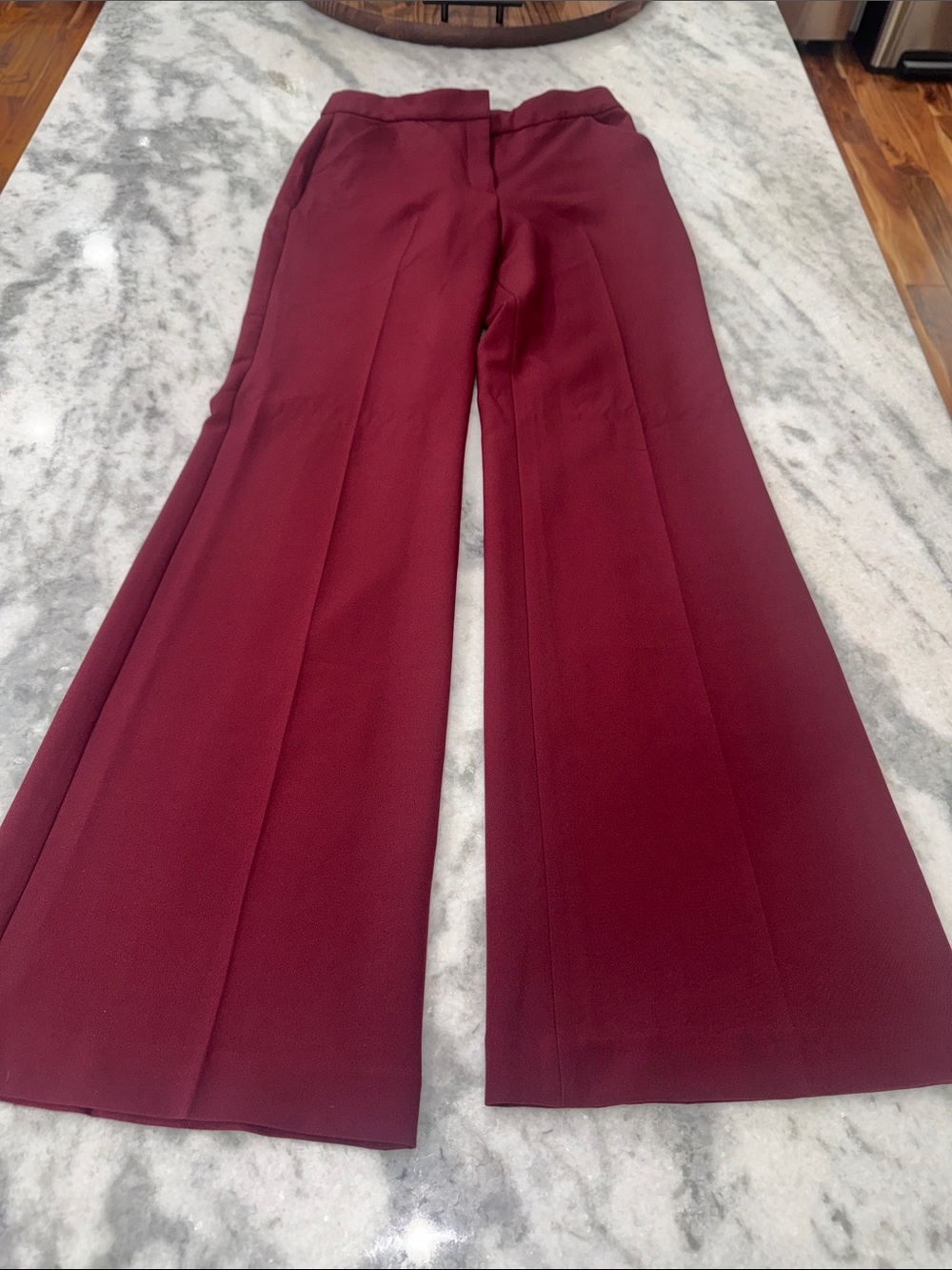 Express Wide-Leg Pants in Burgundy